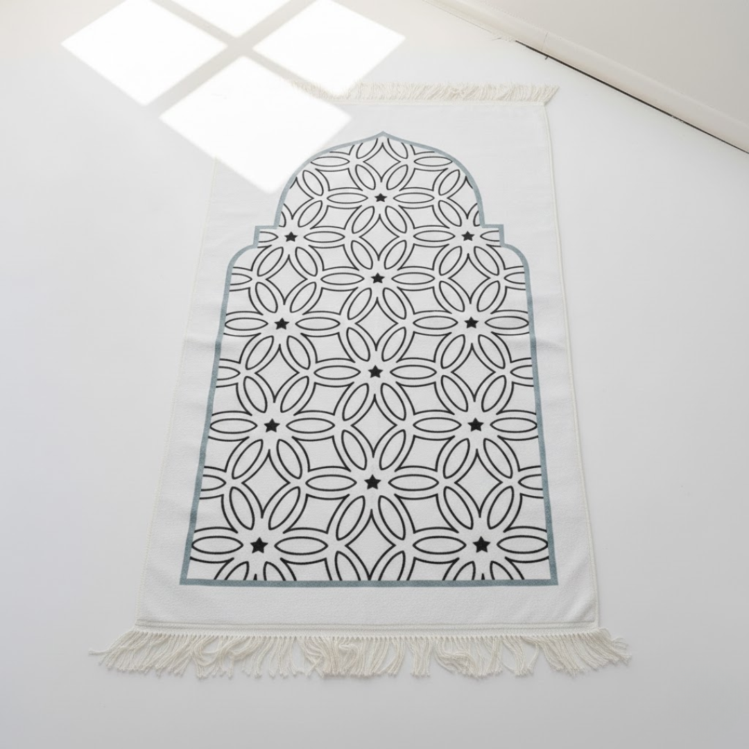 Minimalist White & Black Home Prayer Mat