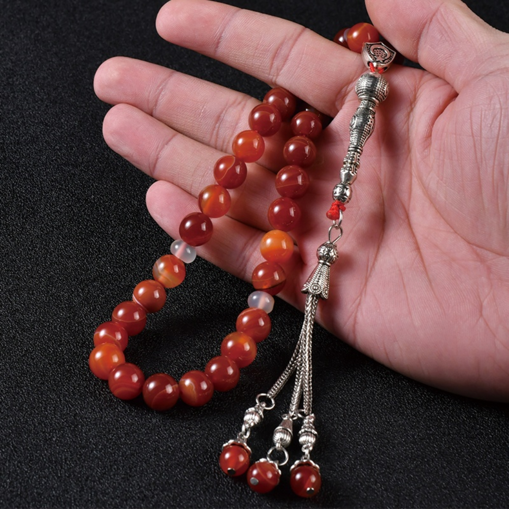 Prayer Beads Agate Stainless Steel