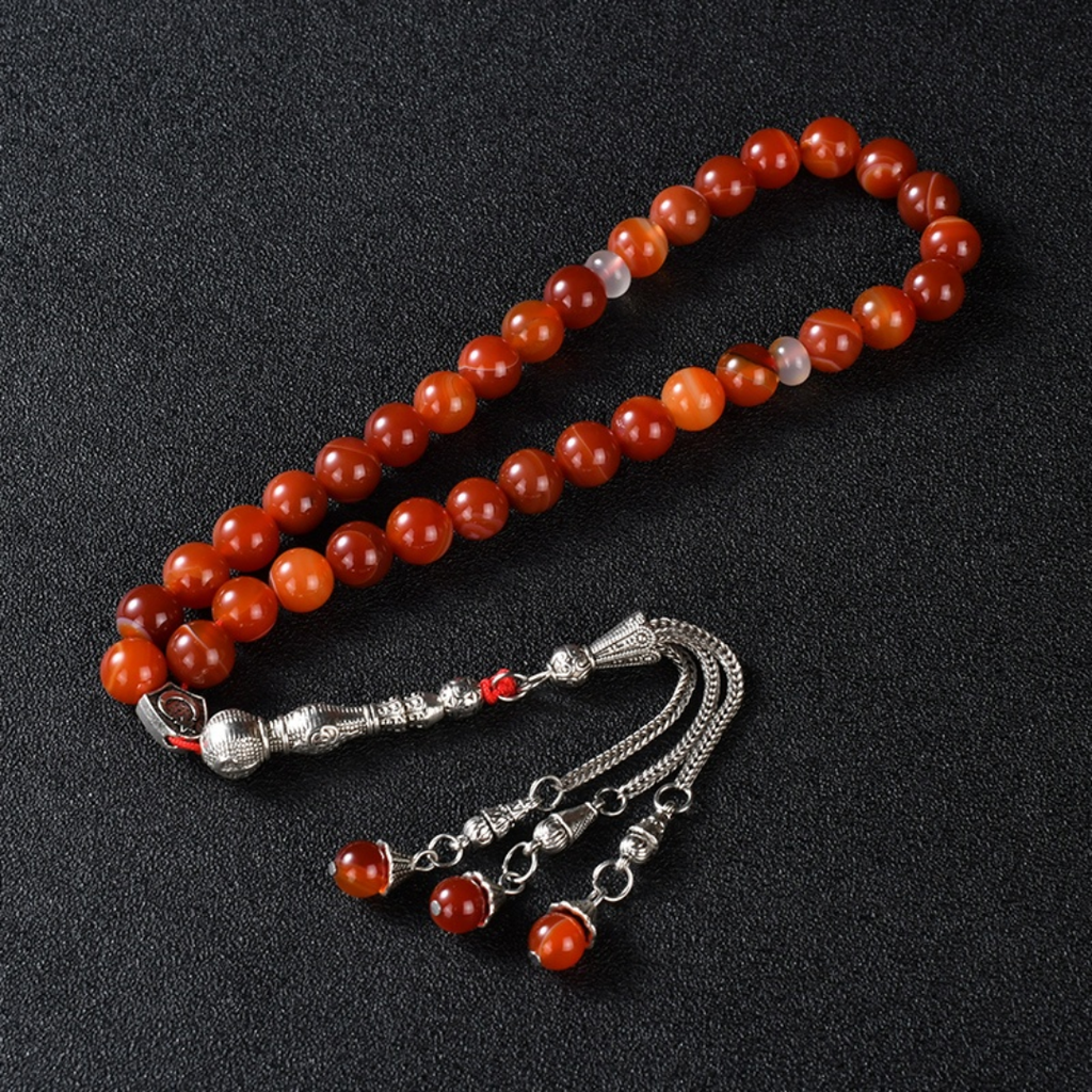 Prayer Beads Agate Stainless Steel