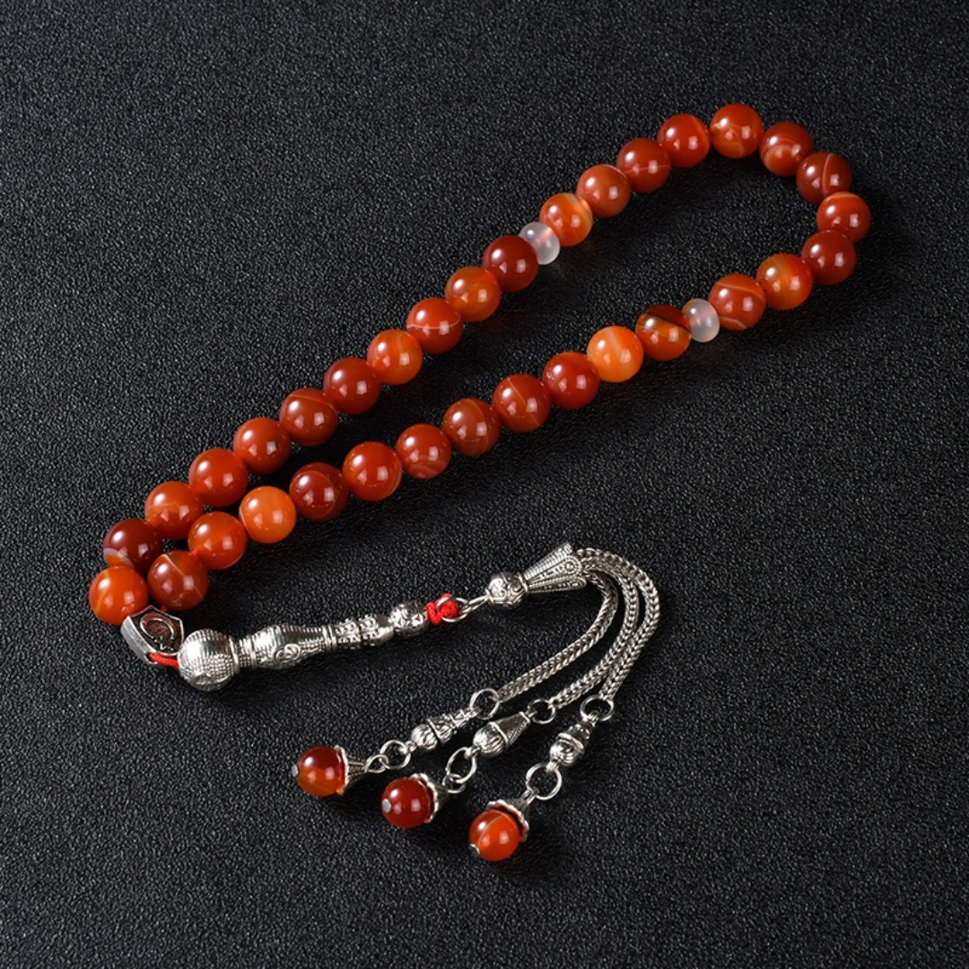 Prayer Beads Agate Stainless Steel