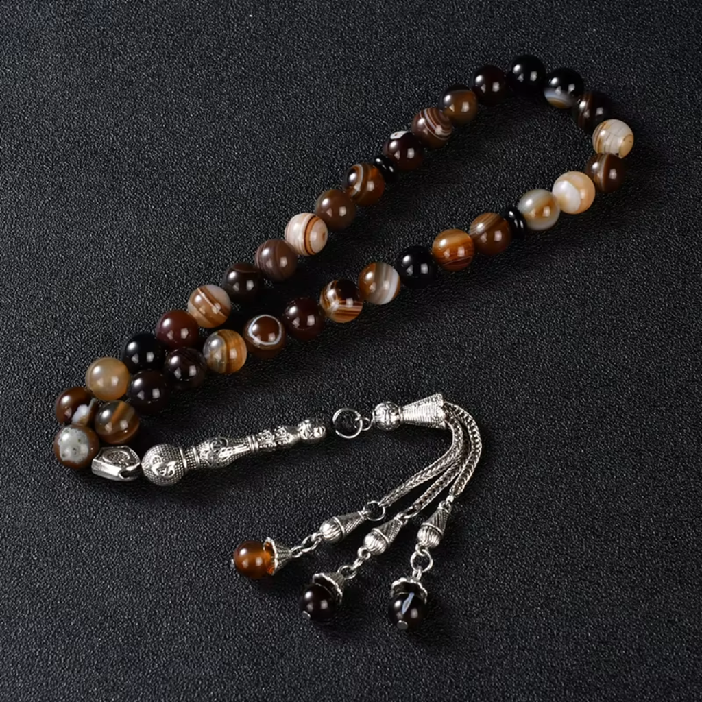 Prayer Beads Agate Stainless Steel